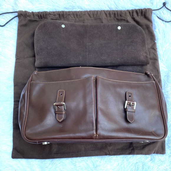 Trafalgar L. Dowel Chocolate Leather Business Bag - Picture 5 of 8